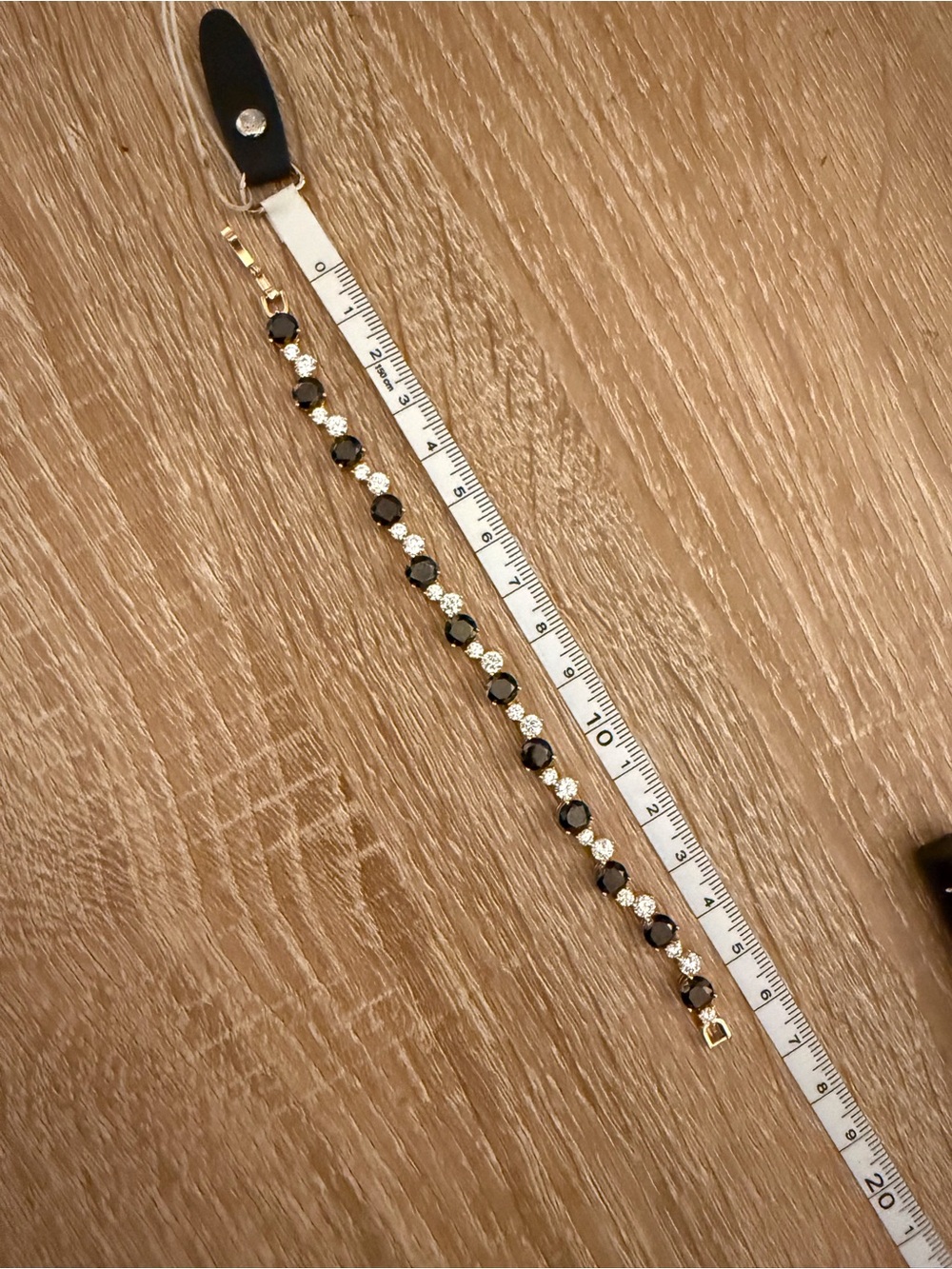 Gold Bracelet with Black and Clear Stones - Women's Accessory